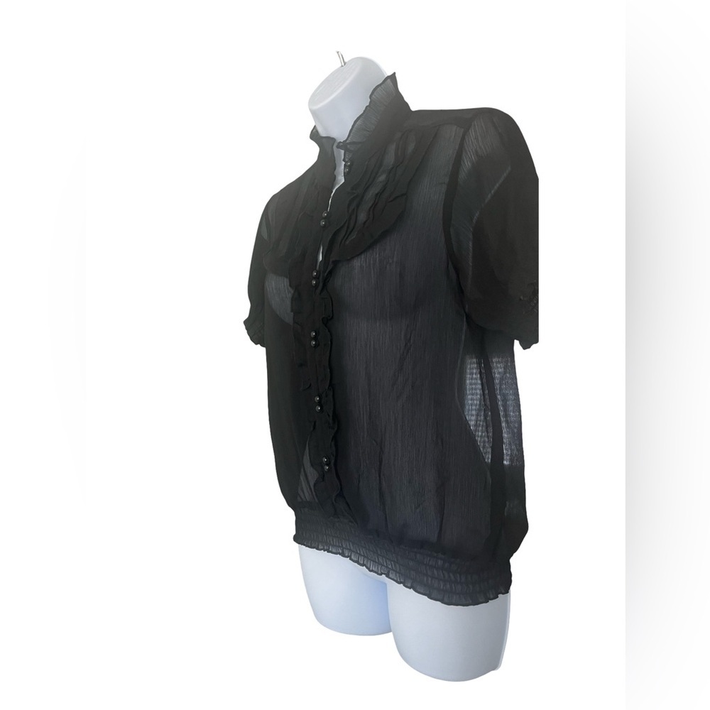Elegant Black Sheer Women's Top. Size: Large. Great Condition. - Picture 3 of 5